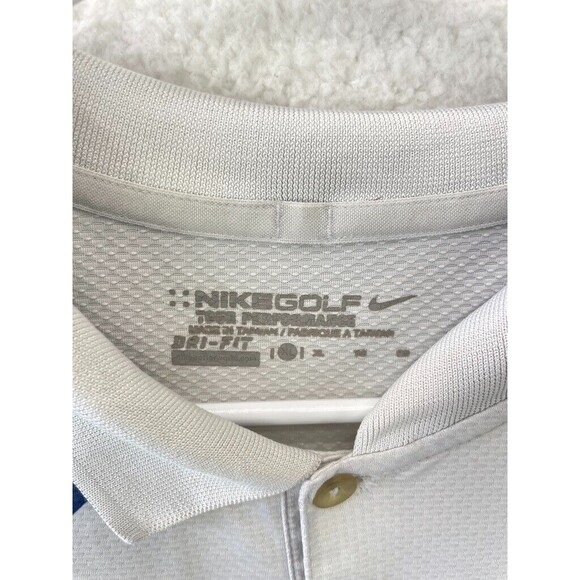 Nike Golf Dri-FIT Polo Shirt Men’s XL White Blue Green V Foundation Logo - Picture 2 of 8